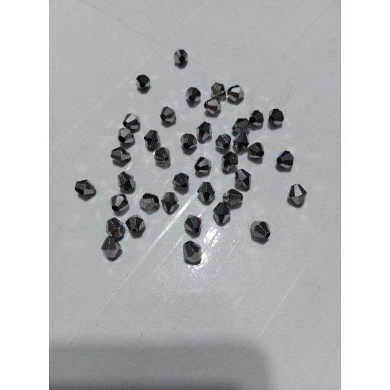 Бусины стеклянные Биконе 8 мм цв. серебро, цена за 20 шт